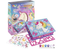 foto van Unicorn Knutselen voor Kinderen - Schilder- en Modepakket met Sieradendoosje, Inclusief Tekenpakketten, Stickers en Pixelpakketten