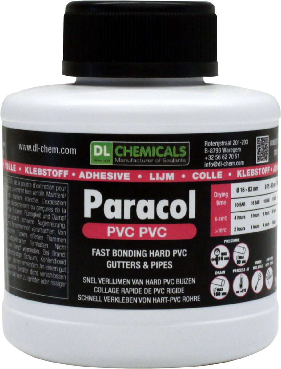 DL Chemicals - Paracol PVC PVC Lijm - 250ml