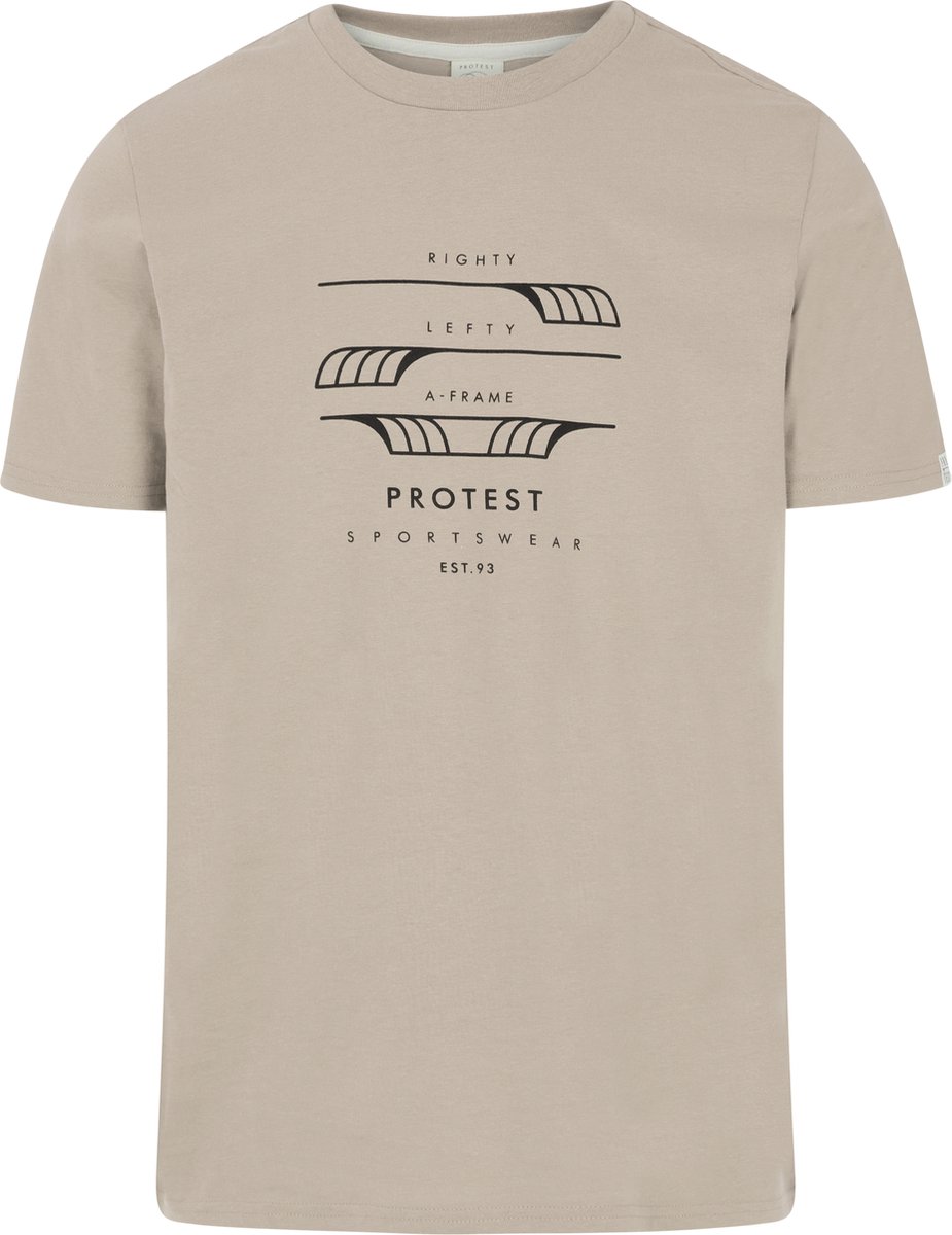 Protest Prtrimble – T shirt Heren – Korte mouwen – Ronde hals Beige