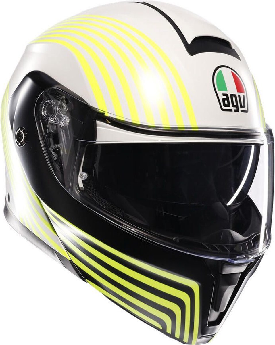 AGV Streetmodular systeemhelm Iseo mat wit zwart fluo geel S