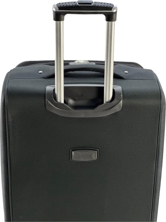 AATravel Medium Reiskoffer - Trolley - Met expander - Voorvakken - 65 cm - 72 Liter - Zwart