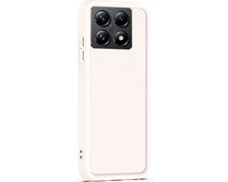 Hoesje geschikt voor Xiaomi Redmi 14T / 14T Pro - Versterkte randen - Bescherming Camera & Scherm - Matte Design Sand Beige