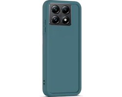 Hoesje geschikt voor Xiaomi Redmi 14T / 14T Pro - Versterkte randen - Bescherming Camera & Scherm - Matte Design Teal Groen