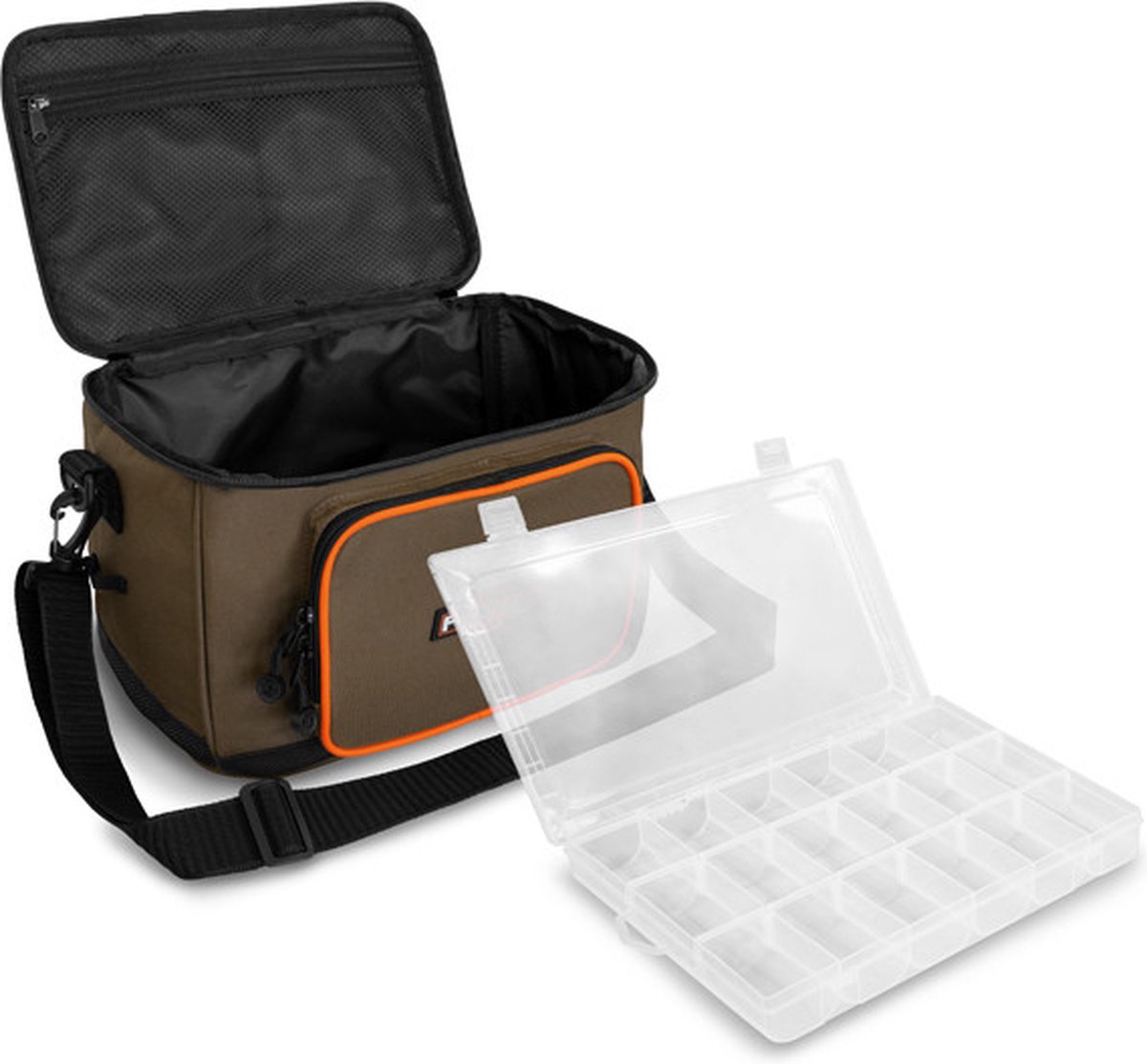 Vistas - Delphin - Proxes XL - Met schouderriem - Inclusief 1 tacklebox - Oranje/Bruin