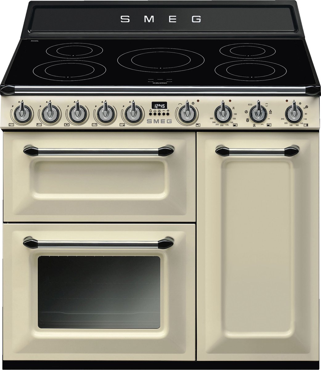 Smeg CUISINIARE TR93IP2 Range-fornuis Zoneloze inductiekookplaat Crème A