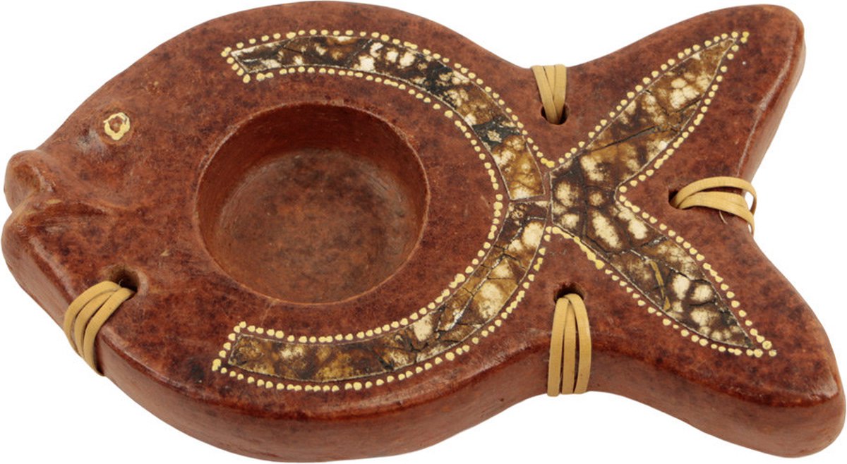 Waxinelichthouder terracotta vis