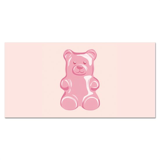 Crédence de Cuisinière en Aluminium 90x45 cm - Ours - Rose - Bonbons - Écran Pare-éclaboussures pour Plaque de Cuisson - Protection Murale