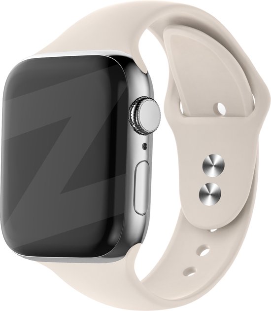 Bracelet en silicone Bandz Dual Snap avec fermeture à pression - Compatible avec Apple Watch Series 1/2/3/4/5/6/7/8/9/10/X/SE - Petites tailles - Bracelet iWatch pour taille 38 mm/40 mm/41 mm/ 42 mm (lumière des étoiles)