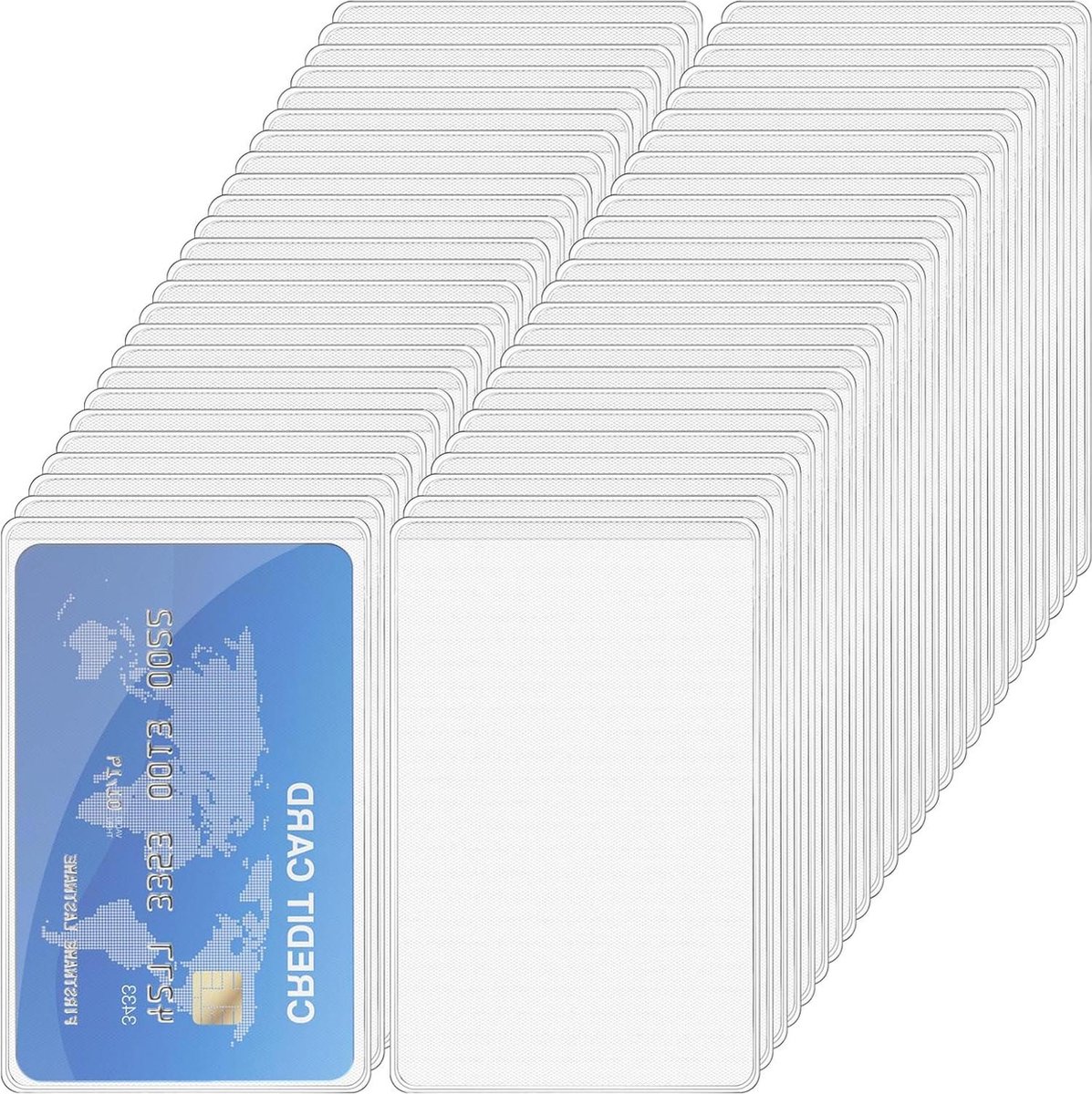 Beschermerhoezen voor plastic kaarthouders - 50 stuks, semi-matte badgehouders - zachte ID-kaarthouders - standaard voor sociale zekerheidskaart en rijbewijs .