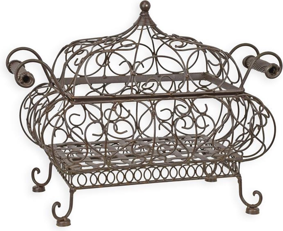 ijzeren mand - Woondecoratie - sierlijk - 34 cm hoog