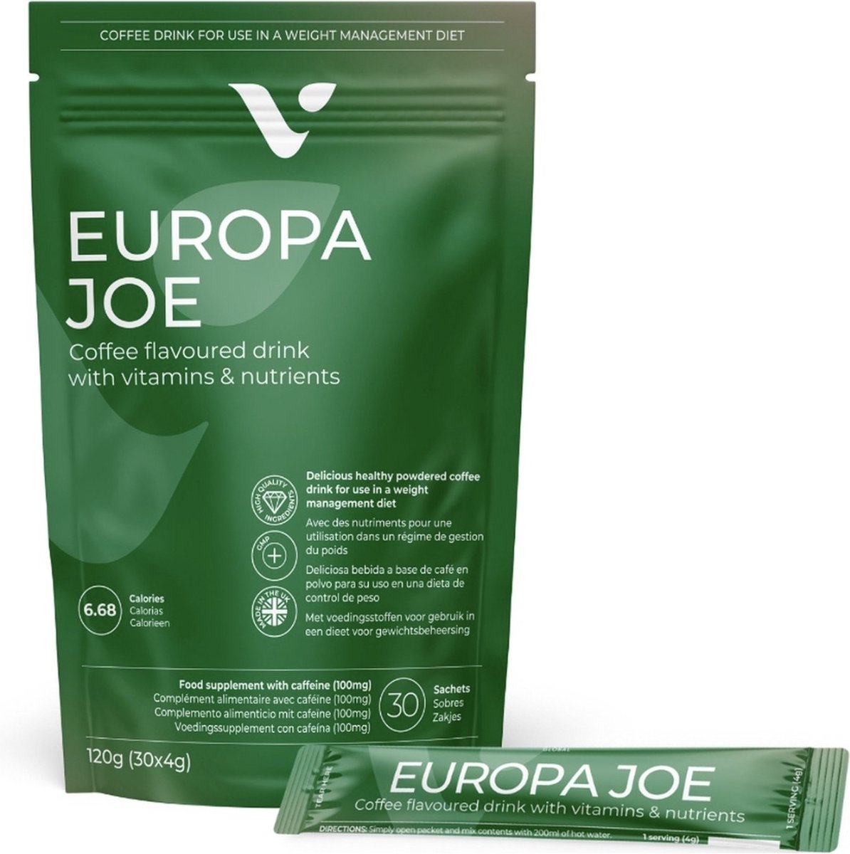 Goedkoopste Valentus Prevail Europa Joe Koffie - 30 zakjes - voldoende voor 1 maand - Afslank Koffie