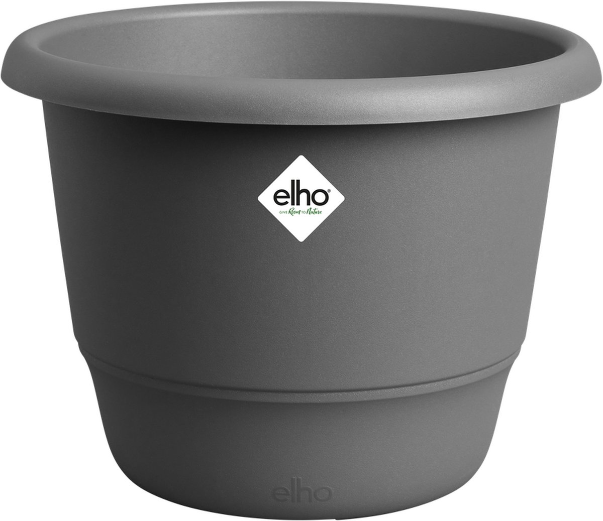 Elho Amiga Rond 25 - Bloempot voor Binnen & Buiten - 100% Gerecycled Plastic - Ø 24.5 x H 18.5 cm - Antraciet