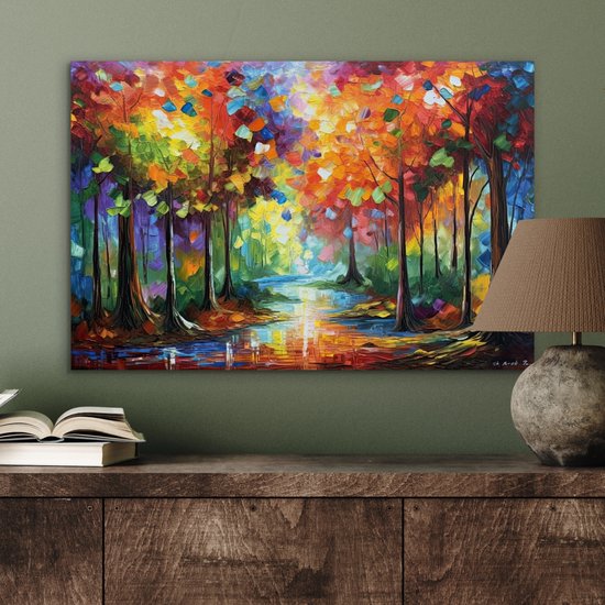 Décoration murale Métal - Peinture Aluminium Industriel - Paysage - Forêt - Couleurs - Nature - 60x40 cm - Dibond - Photo sur aluminium - Décoration murale industrielle - Pour le salon/chambre