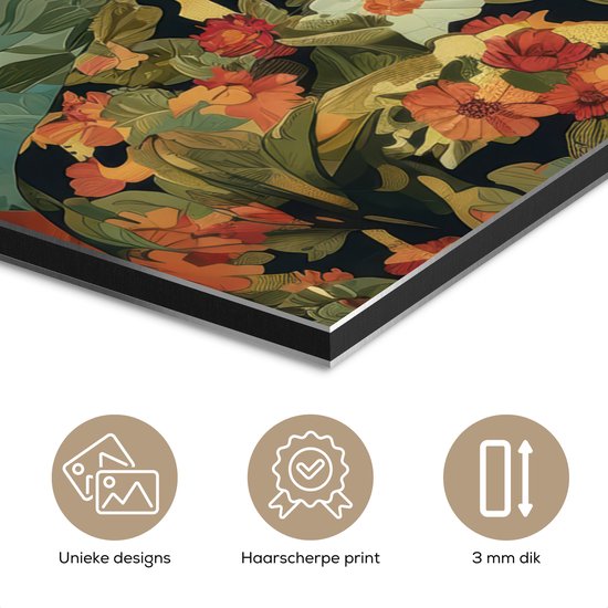 Tableau aluminium 100x150 cm - Décoration murale métal - Femme - Fleurs - Papillons - Nature - Vintage - Décoration murale métal salon - Décoration industrielle - Photo sur dibond - Accessoires industriels chambre