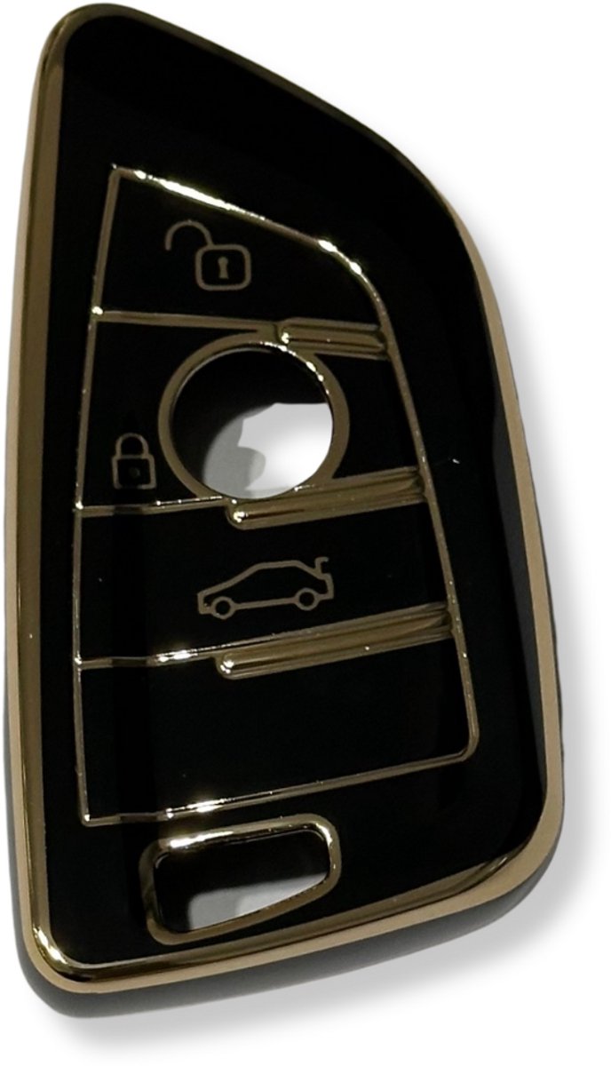 Sleutelcover voor BMW, Sleutelhoesje, Key Case for BMW, 3B, Autosleutel Hoesje Geschikt Voor BMW, X1, X2, X3, X4, X5, X6, Serie, 3,4,5,6,7,8, Zwart - Goud
