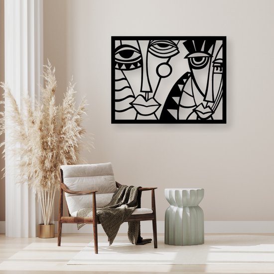 Weterings Store® - Décoration murale industrielle - Picasso Art - Décoration de salon - Métal - 80x60cm - Revêtement en poudre