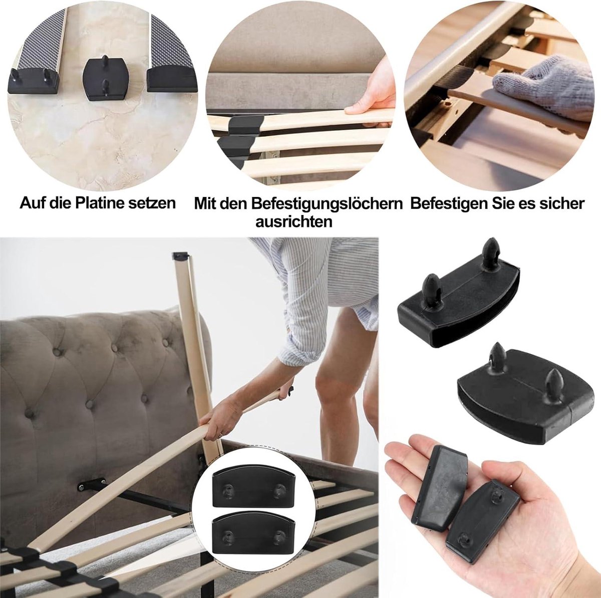 30 stuks lattenbodemkappen, 55 mm, rubberen lattenbodem, houder, verbindingsaccessoires voor rollattenbodem, reserveonderdelen