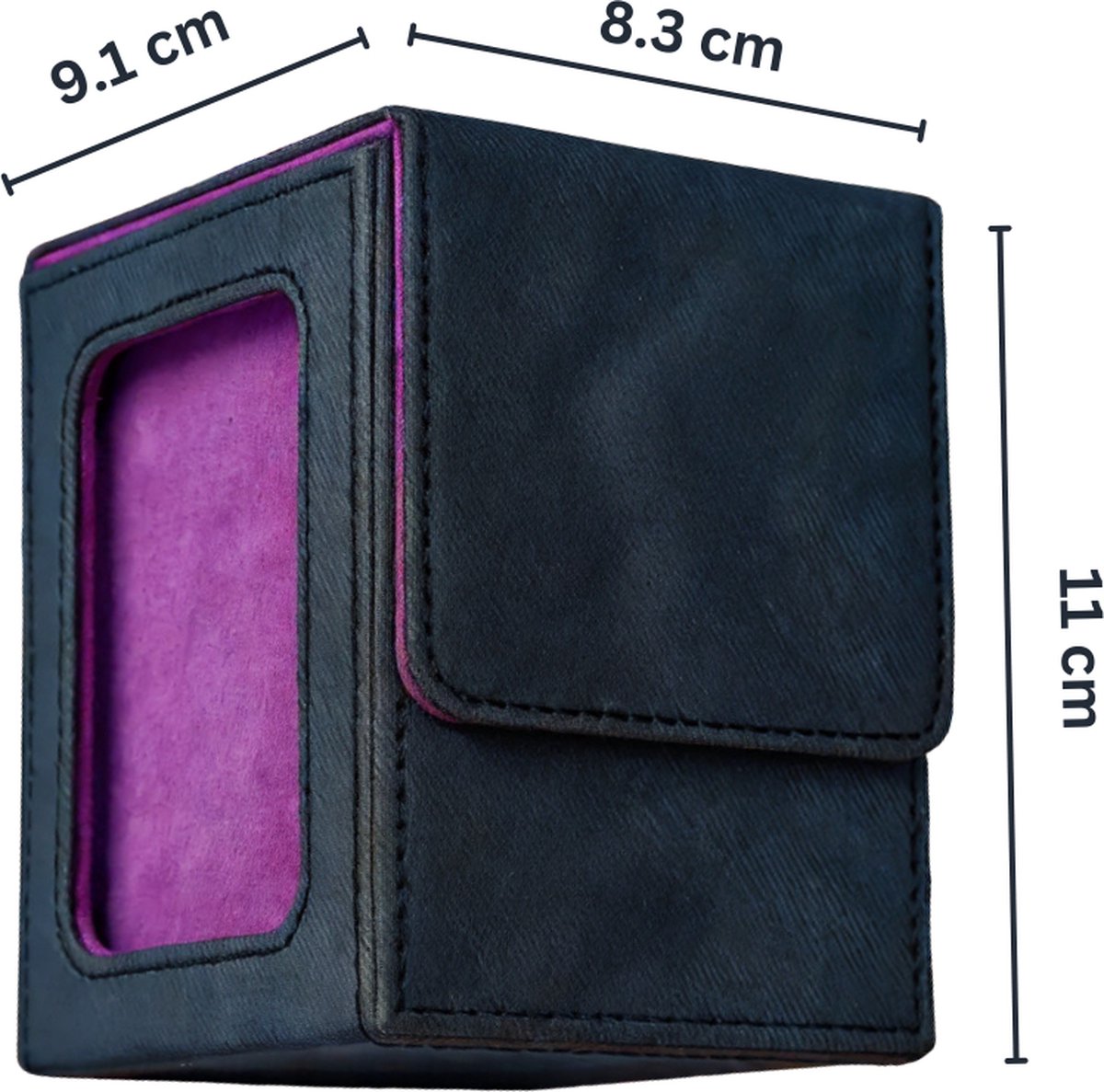 Mcbazel Deck Box voor MTG-kaarten - Past 100 Single Sleeves, Houder voor TCG-kaarten, PU Lederen Opbergkoffer, Zwart & Rood