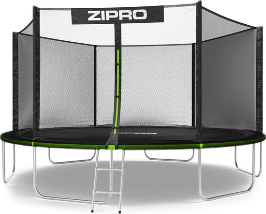 ZIPRO Jump Pro OUT - Trampoline met veiligheidsnet - Ø435cm 14FT - Voor kinderen en volwassenen - Inclusief Ladder - max. 150 kg - Grote - UV-bestendig
