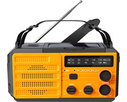 Draagbare Noodradio met Zonne-energie en 8000mAh Powerbank - AM/FM Luisteren, SOS Alarm, LED Zaklamp, Kompas voor Camping en Outdoor