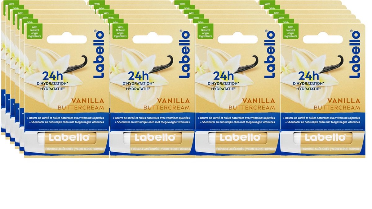 Goedkoopste 24x Labello Lippenbalsem Vanilla Buttercream 4.8 gr