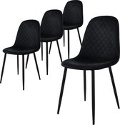 Bol.com Set van 4 eetkamerstoelen Wisk velvet | ML-Design aanbieding
