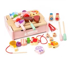 LiasToys - Houten BBQ Set Speelgoed - Keukenspullen - Barbecue - Roze – Montessori Educatief Speelgoed – Sensorisch Open-Ended Speelgoed – vanaf 3 jaar