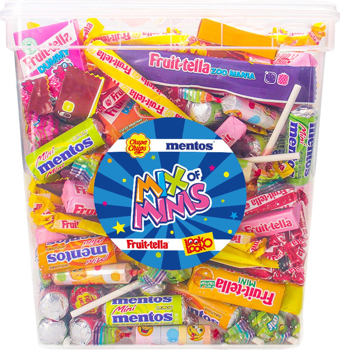 Fruit-tella, Mentos, Chupa Chups & Look-O-Look snoepmix - strooigoed - 1794g