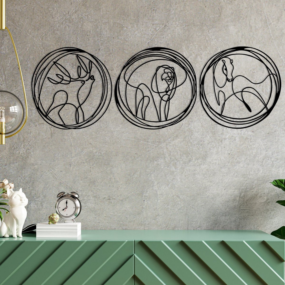 Enzo Decoratieve metalen wandaccessoire | 100% METAAL | 152 x 50 cm - Asir Group - Wanddecoratie - Zwart - Metaal