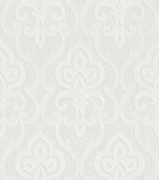 Wit Behang Wit overschilderbaar behang barokprint rasch 142600 | bol