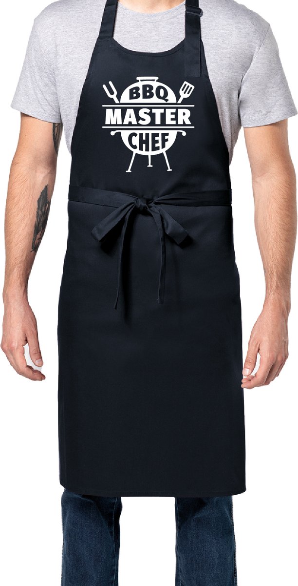 Zomertip! - BBQ Master Chef Keukenschort | Horecakwaliteit | Unisex | Verstelbaar & Wasbaar | Perfect Cadeau voor BBQ | Verjaardag | Jubileum of Bedankje | Zwart