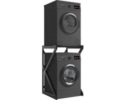 ACAZA - Wasmachine Kast - Wasmachine Verhoger - Wasmachine Opbouw - Metaal - Zwart