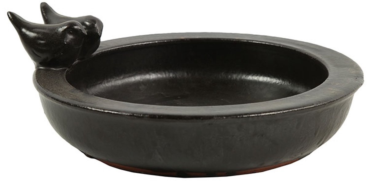 Countryfield Vogelbad Momo van steen - Zwart - 27 cm