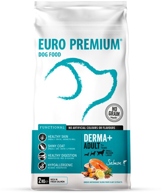 Euro-Premium Adult Derma+ - 4 x 2 kg - Voordeelverpakking