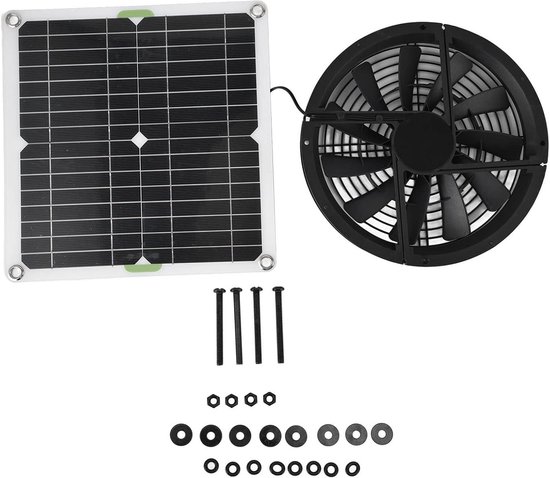 Ventilator op Zonne-energie 100 W, Effectieve Koeling, Hoge Snelheidsprestaties, Waterdichte Automatische Aanpassing, voor Broeikas, Kippenhok, Hondenkennel