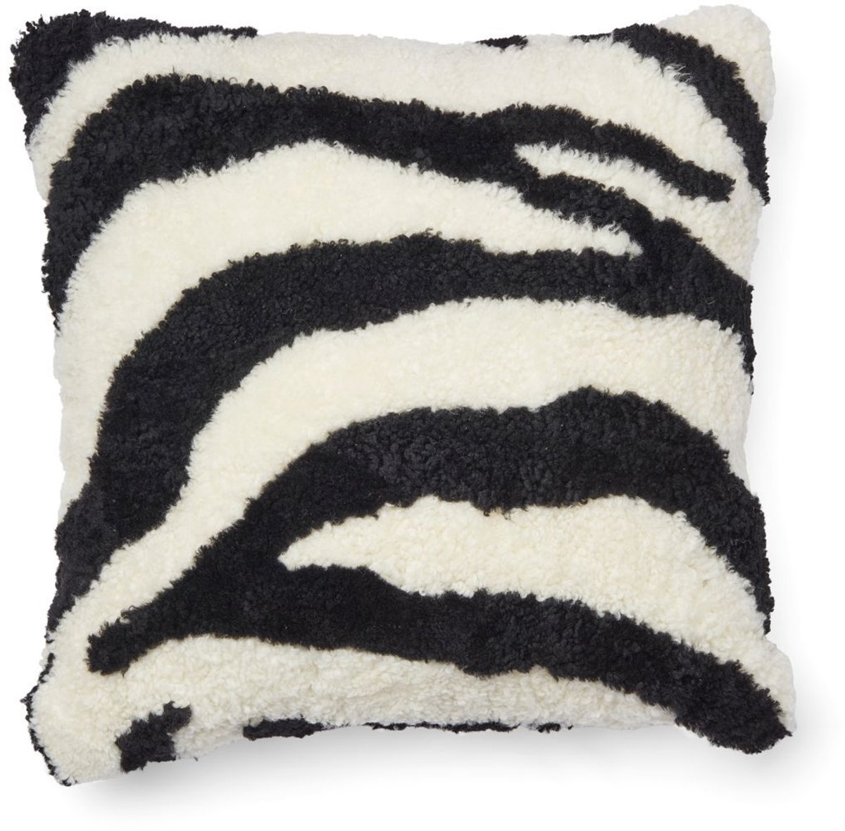 Sheepskin House Zebra Kussen - Dubbelzijdig - 60x60 cm Black/Ivory