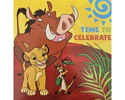 Disney Lion King uitnodigingen - 8 stuks - Met blauwe envelop - Timon en Pumba - Verjaardag - Themafeestje - Kinderfeestje