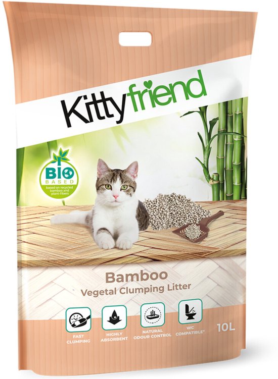 Kitty Friend Kattenbakvulling Vegetal Bamboo Clumping Litter 10 liter