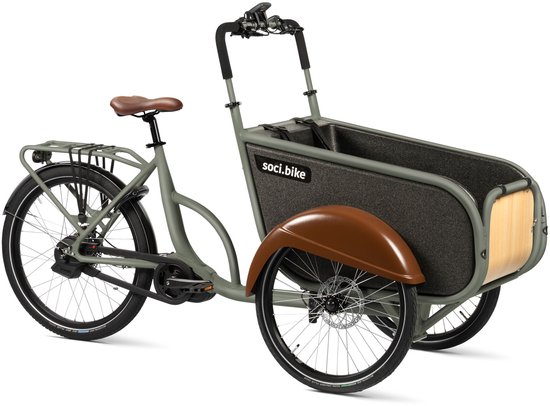 SociBike Compact elektrische bakfiets midmotor grijs