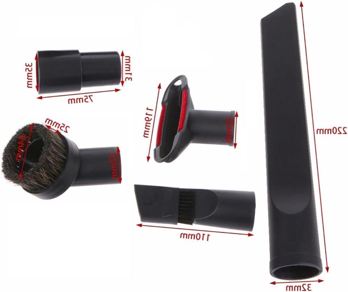 6 stuks stofzuigeropzetstukken voor stofzuigers met een diameter van 32 mm en 35 mm