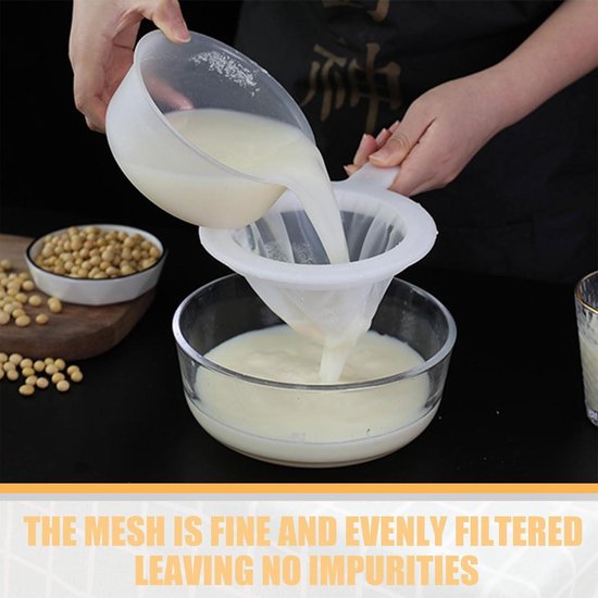 Fijn zeef, 1 stuk, fijne zeef met handvat, 400 mesh, haarzeef, keukennetzeef, ultrafijne trechterfilter voor levensmiddelen, fijne zeef, keukenzeeffilter zeef voor melk, juice, wijn, soy melk