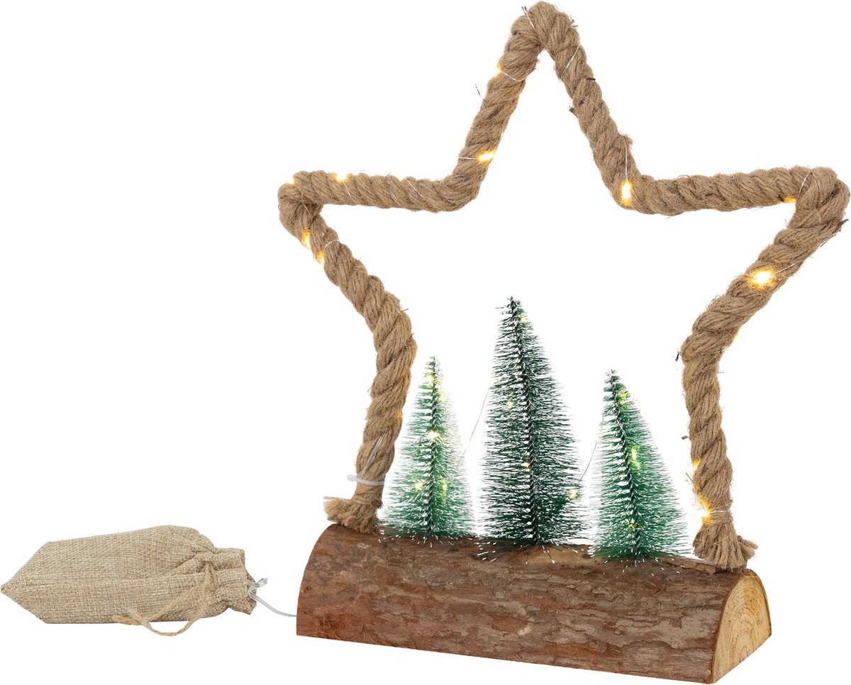 Decoratieve LED jute ster met LED verlichting