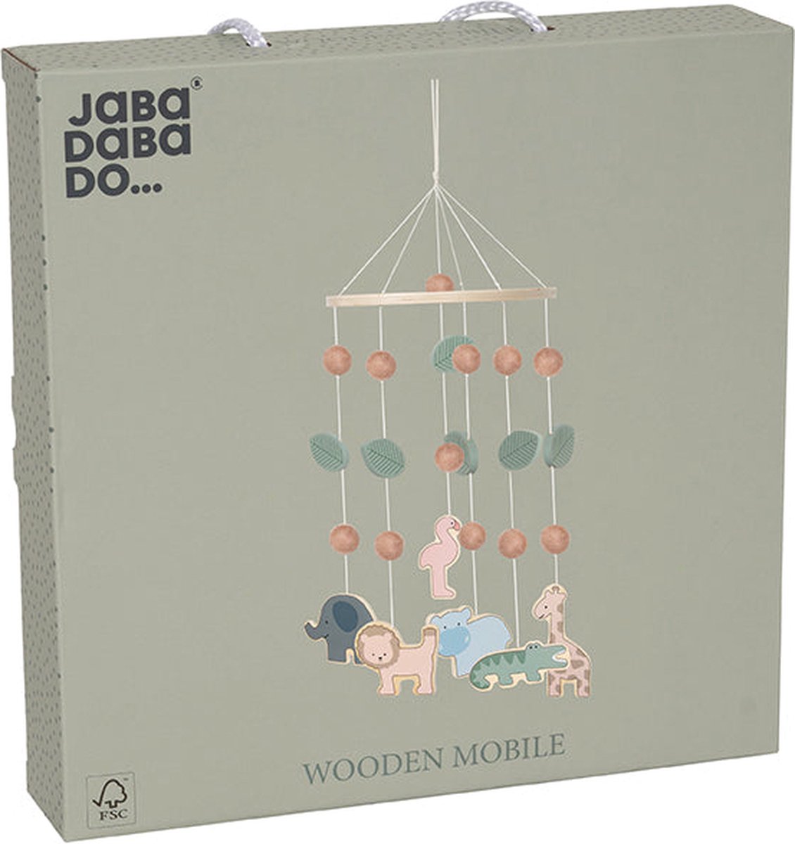 Jabadabado - Houten muziekmobiel Safari - babymobiel - babyshower cadeaus baby mobiel - wieg mobiel - boxmobiel