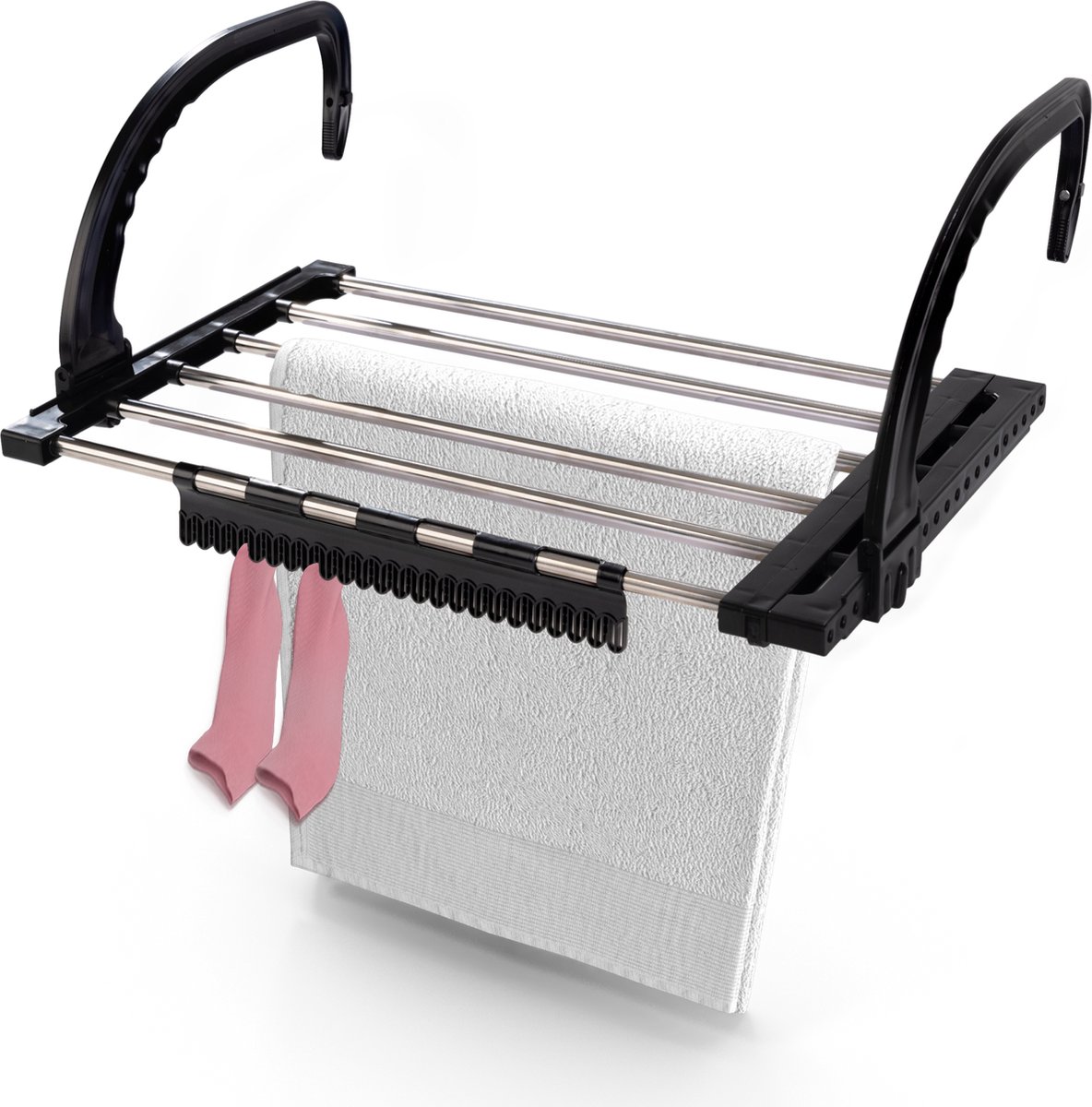 Duna Droogrek Hangend - Wasrek - Hangdroogrek - Deur - Balkon - Radiator - Met Sokkenrekje