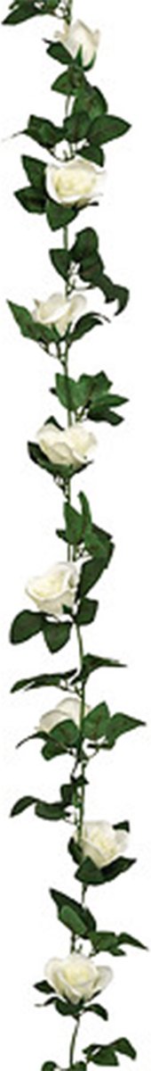 Atmosphera Kunstbloemen slinger rozen - 230 cm - wit - decoratie - versiering - bruiloft