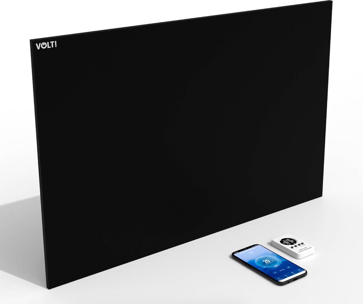 VOLT Verwarmingspaneel - Infrarood Paneel - Warmtepaneel - 720W - Zwart - Infrarood paneel badkamer - Met thermostaat - IP54