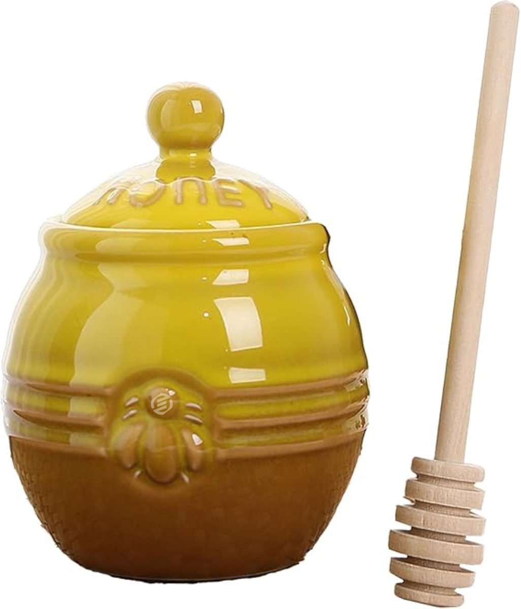 Equivera Honingpot met Lepel - Honingpot met Lepel - Honingpot - Honinglepel - Keukengerei