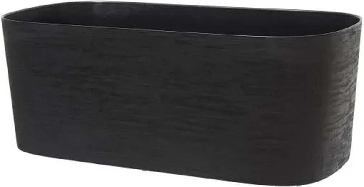 Plantenbak + waterreserve - GARDEN ID Respect - Zwart-Anth 50 x 17 cm - 100% huishoudelijk afval - 100% recyclebaar - Gestructureerd oppervlak