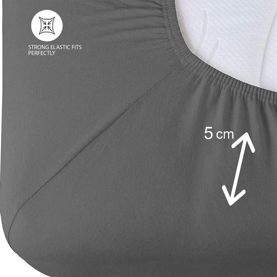 Home & Marker - Hoeslaken - Fitted Sheet - Matras Overtrek - Beddengoed - Bed Sheet - Grijs - 90x200 cm - COTSHE van Home & Marker — afbeelding 3