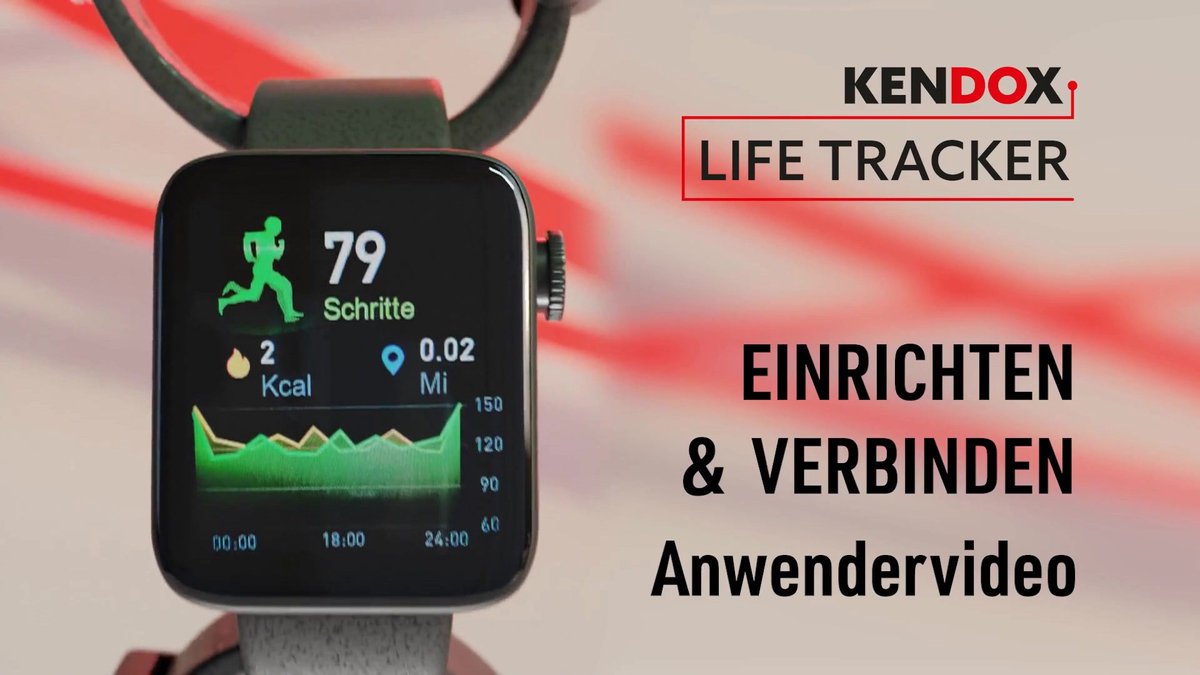 Kendox Life Tracker Smartwatch waterdicht fitnesshorloge met